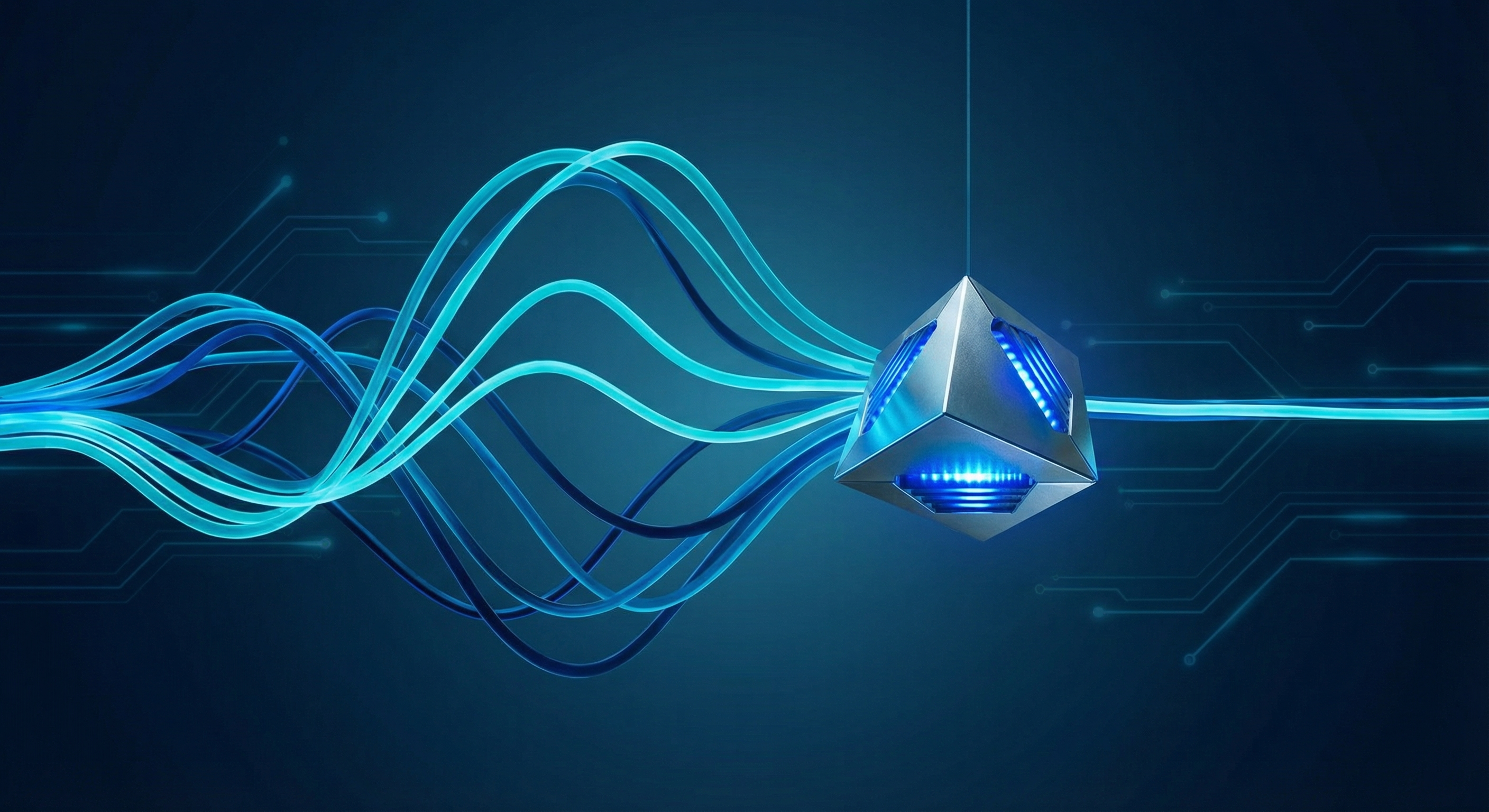 Abstract representation of Echo - sound waves emanating from a geometric core